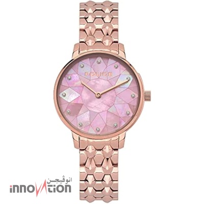 Police Chapada Women's Analogue Quartz Watch with PINK Dial and Rose Gold Stainless Steel Bracelet - PL.15700LSR-29M