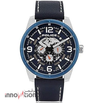 Police Watches Lawrence Mens Analog Japanese Automatic Watch with Leather Bracelet PL.15663JSTBL-03