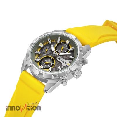 Nayara Chronograph Watch - Silver & Yellow - Image 3